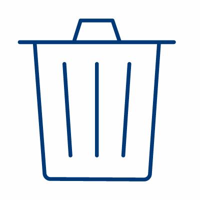 Reducering af affald og affaldshåndtering ikon