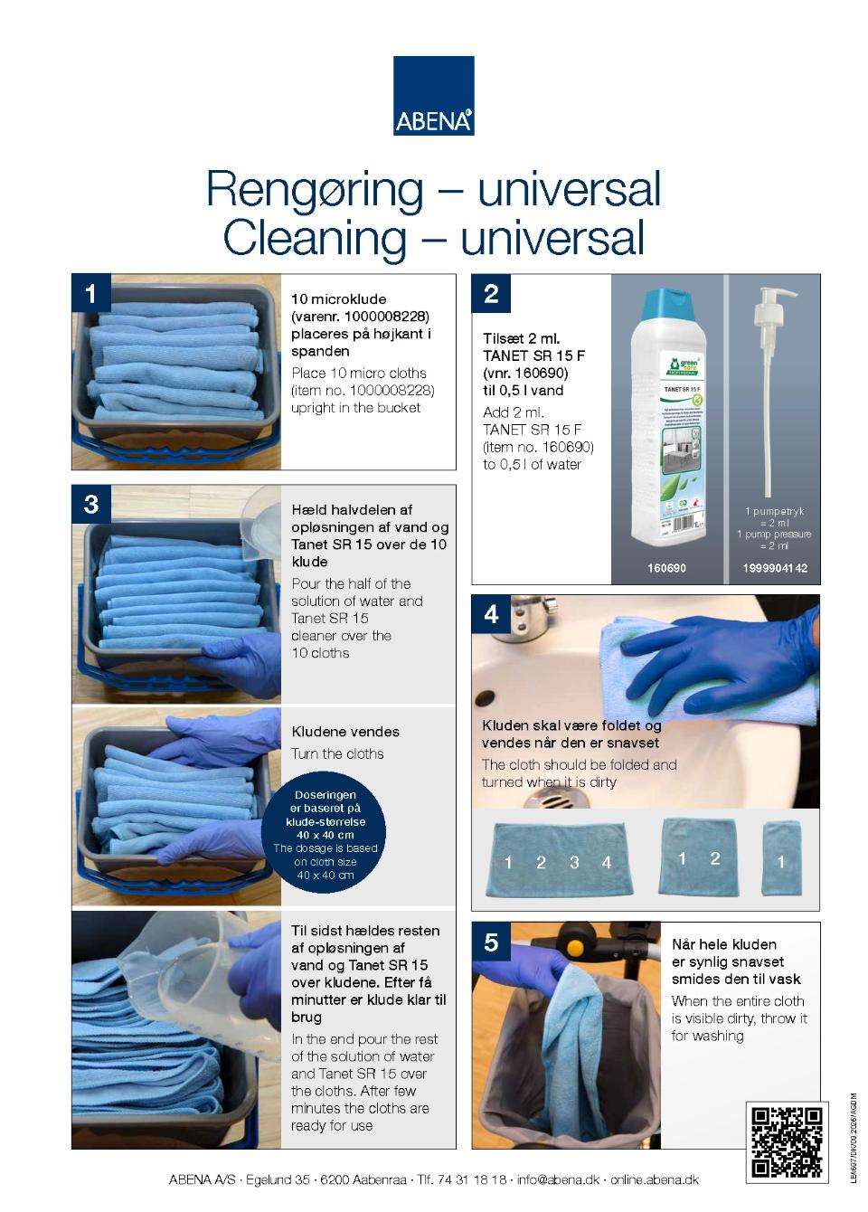 Metodekort, som viser klargøring af inventarklude.